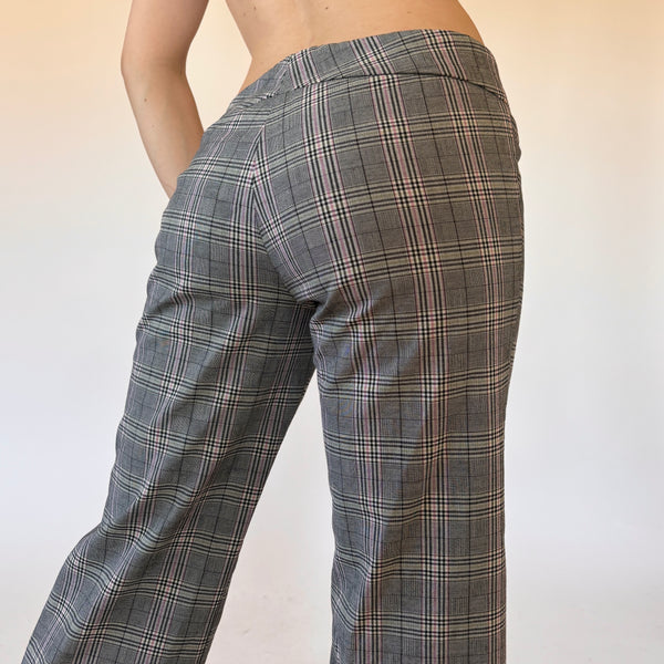 Y2K Low Rise Plaid Trousers (S)