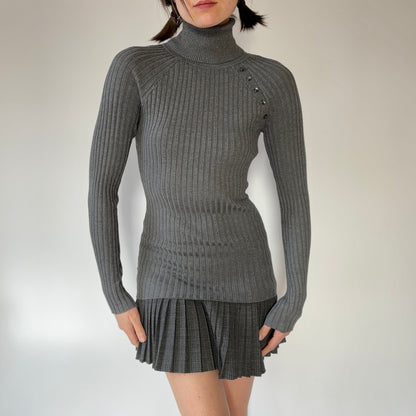 2000s Charcoal Ribbed Turtleneck (S)