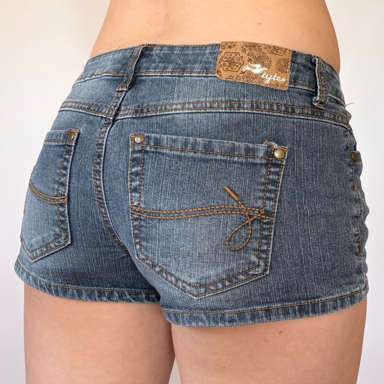 Y2K Low Rise Micro Denim Shorts (XXS/XS)