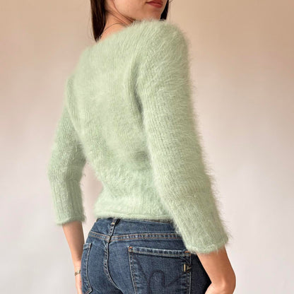 Minty Angora Knit Sweater (S/M)
