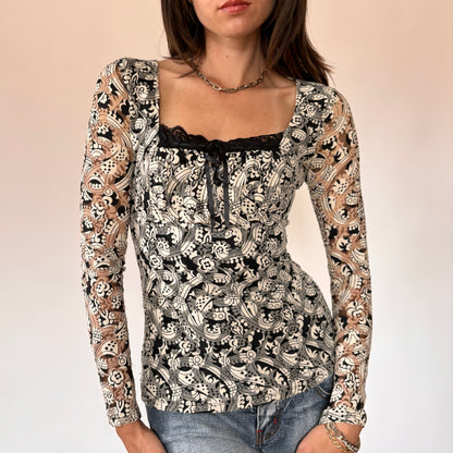 Y2K Mesh Longsleeve Top (XS/S)