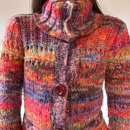 Y2K Chunky Knit Duster Cardigan (S)