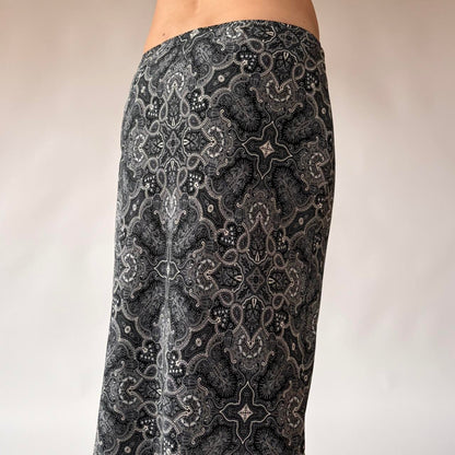 2000s Silk Paisley Midi Skirt (S)