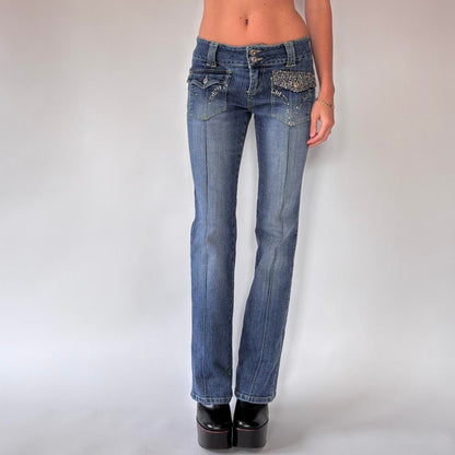 Y2K Embellished Jeans (XS/S)