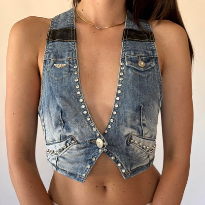 Y2K Denim Vest (XS/S)