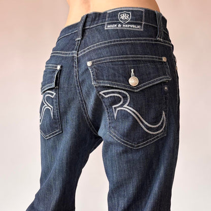 Rock & Republic Dark Wash Boyfriend Jeans (M)