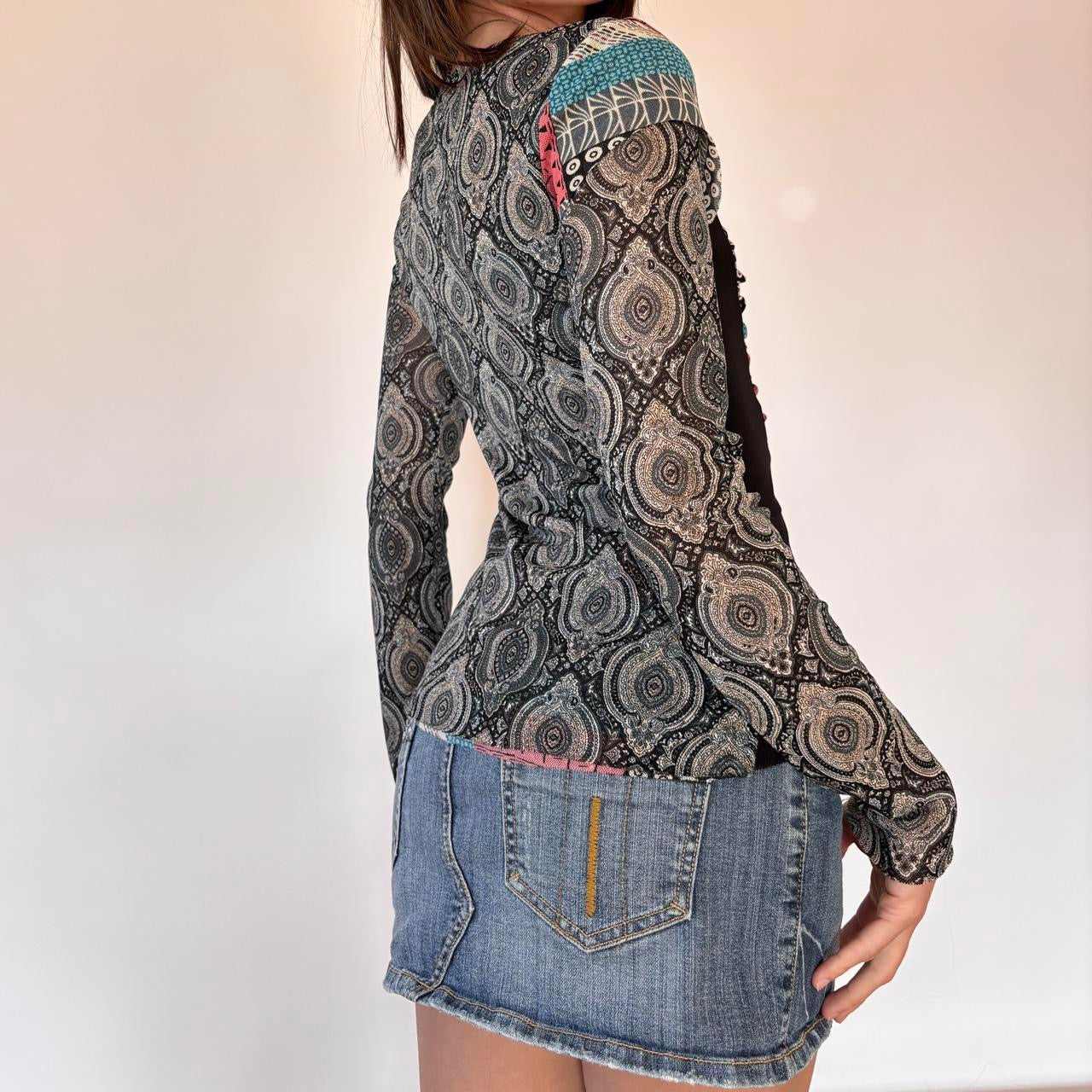 Y2K Bisou Bisou Mesh Top (S)