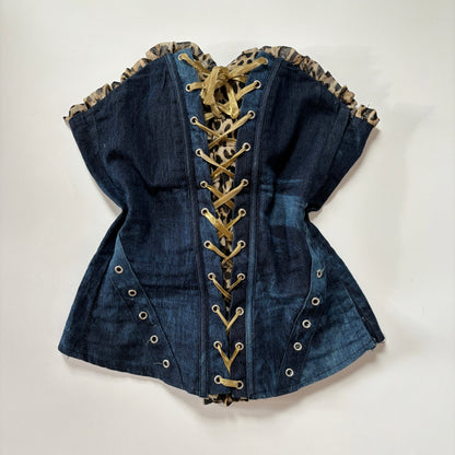 Denim & Leopard Corset (XS)