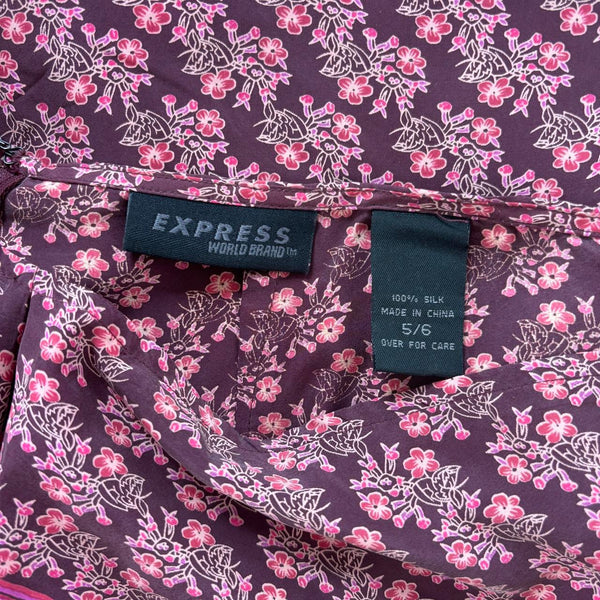 90s Pointed Hem Silk Skirt (S)