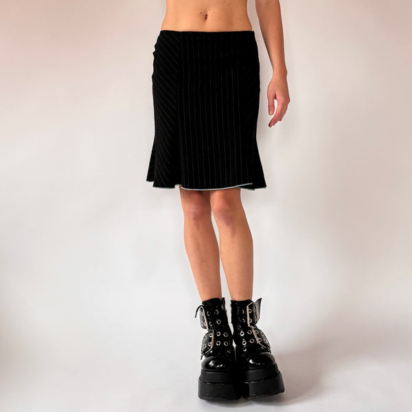 90s Pinstripe Midi Skirt (XS)