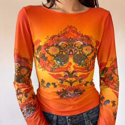 Y2K Mesh Sunset Top (M)