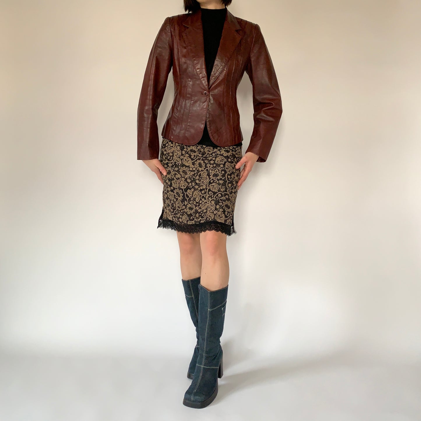 Vintage 1970s Leather Blazer (S)