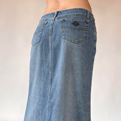 Y2K Deadstock Angels Denim Maxi Skirt (S/M)