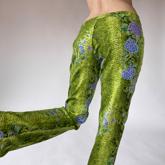 Y2K Snakeskin Print Pants (S)