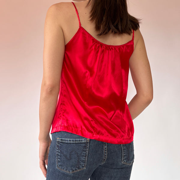 90s Cherry Silk Cami (M)