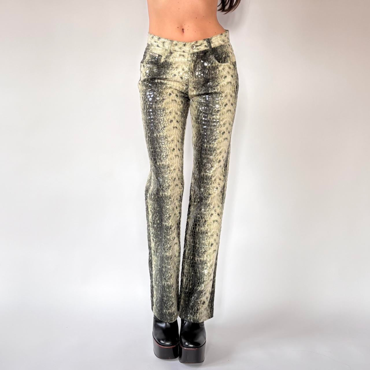 Y2K Snakeskin Flare Pants (S)