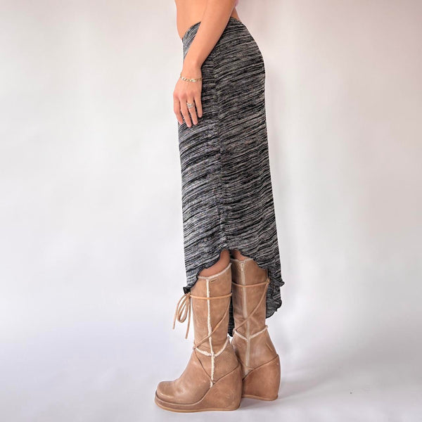 Y2K Asymmetrical Knit Skirt (S)
