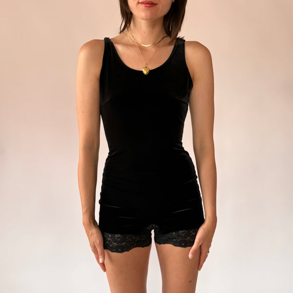 Victoria’s Secret Noir Velvet Romper (S)