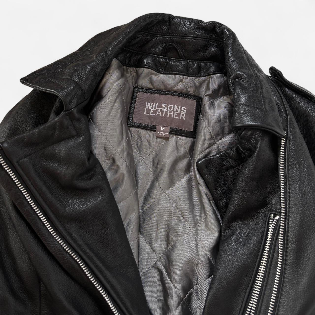 Wilson’s Leather Black Biker Jacket (M)