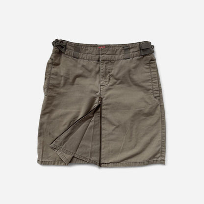 Y2K Cargo Zipper Midi Skirt (S)