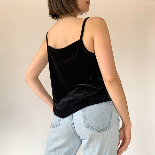 Vintage Noir Velvet Tank (M)