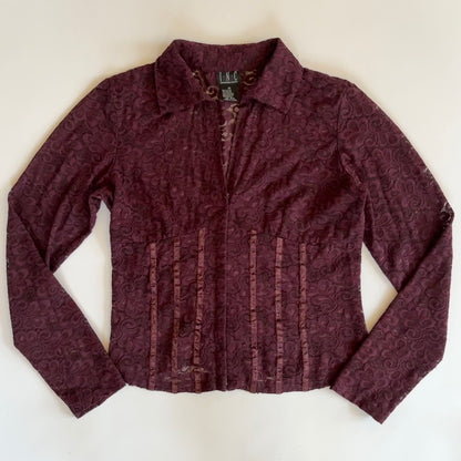 90s Plum Lace Top (M)