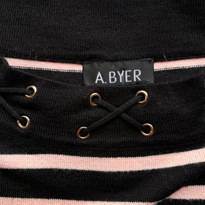 Y2K Striped Grommet Top (S)