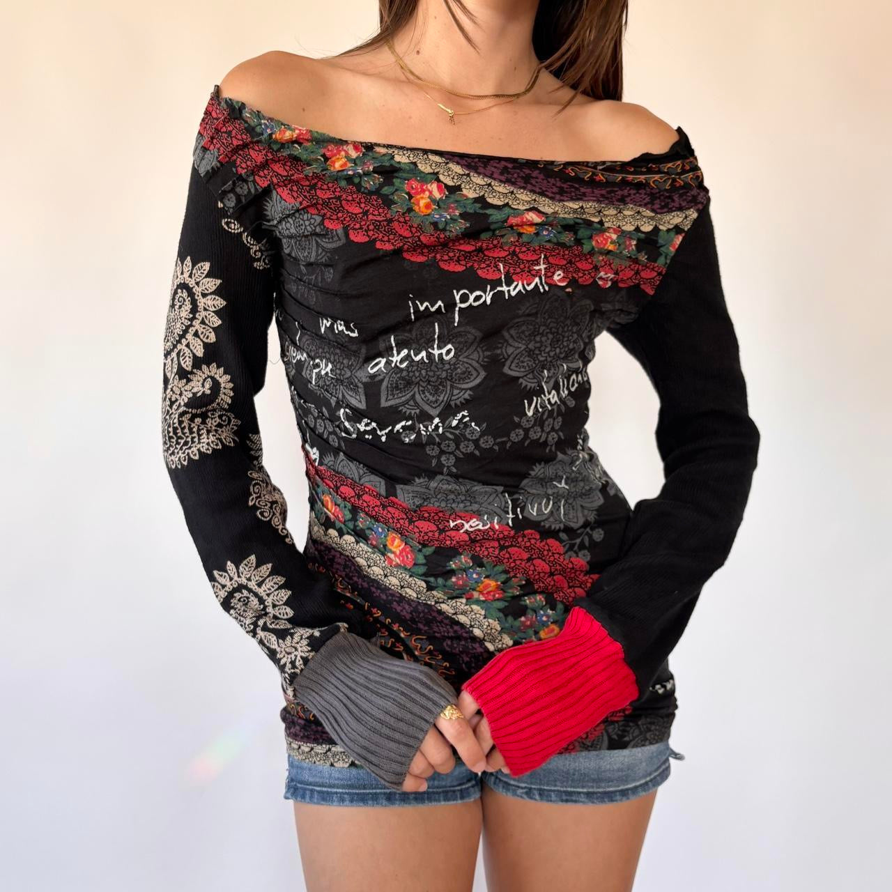 Desigual Graphic Longsleeve Top (S)