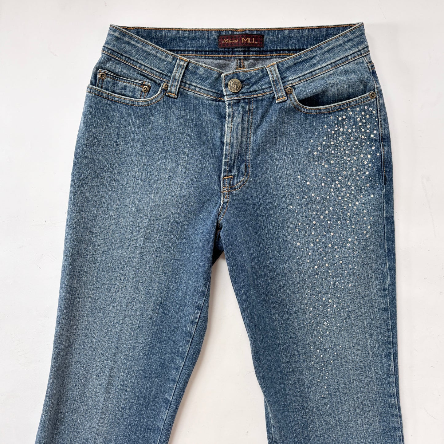 Y2K Rhinestone Embellished Jeans (S/M)