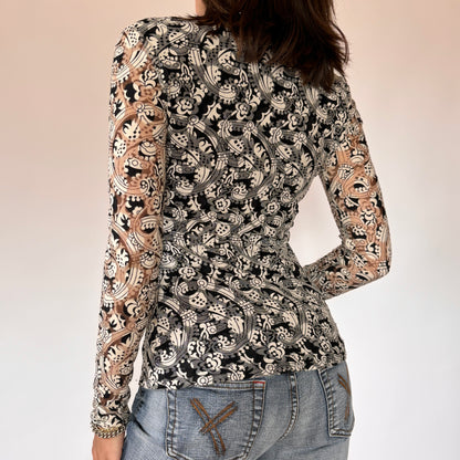 Y2K Mesh Longsleeve Top (XS/S)