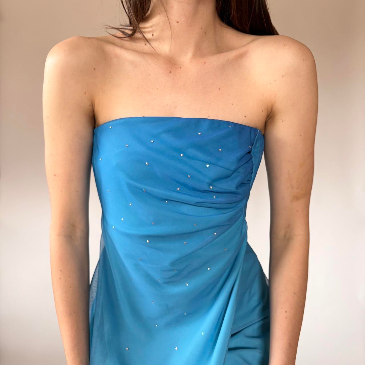 Y2K Ombré Aqua Gown (M)