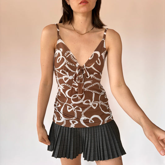 Y2K Mesh Ribbon Tank (S)