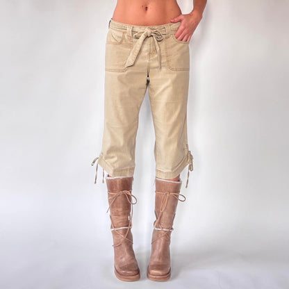 Y2K Ruched Capri Pants (M/L)