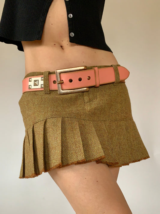 Coral Leather Belt - Medium
