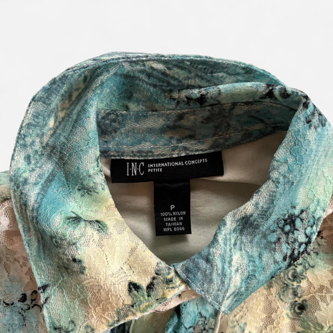 Y2K Ruffly Lace Button Up Blouse (S)