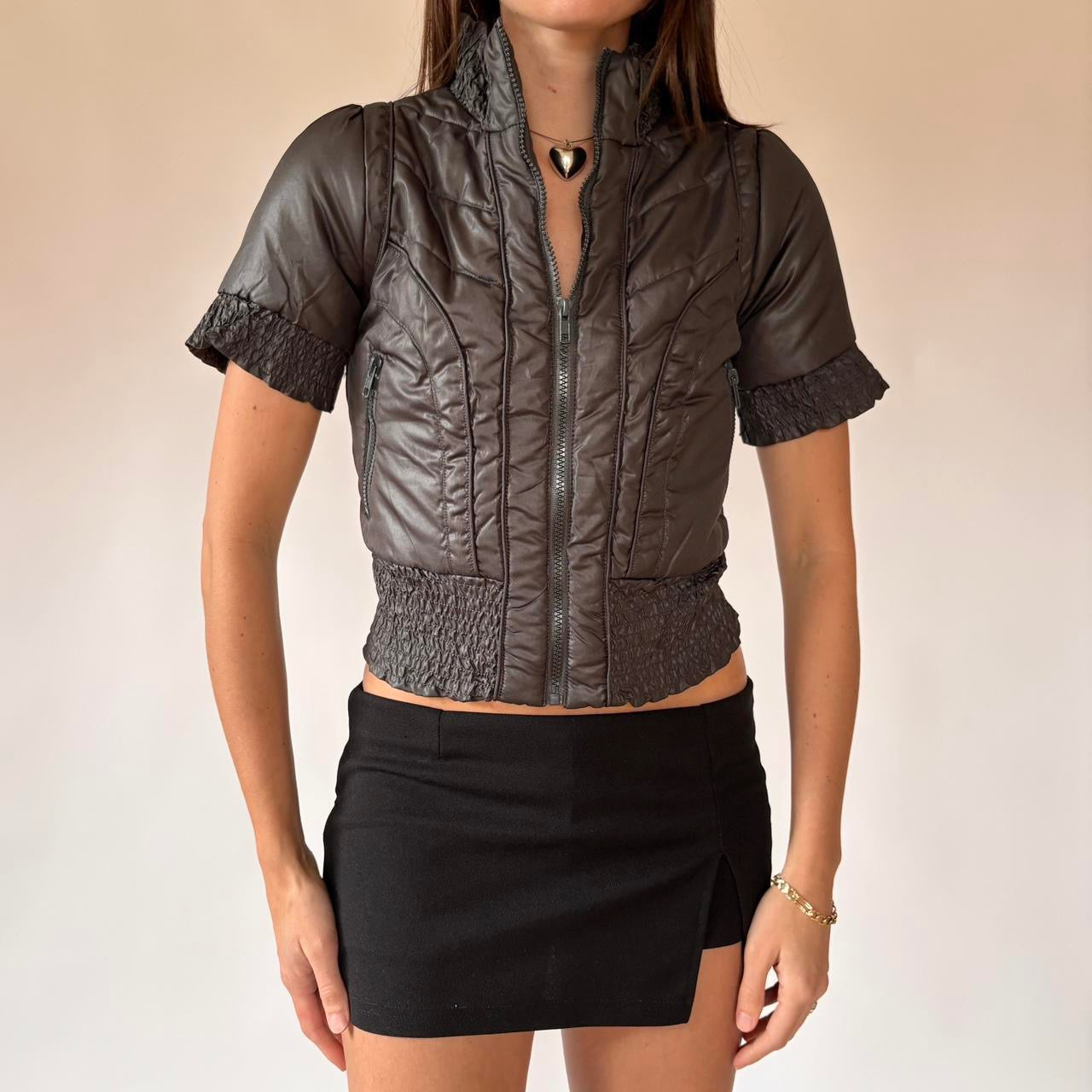 Y2K Slate Puffer Top (S)