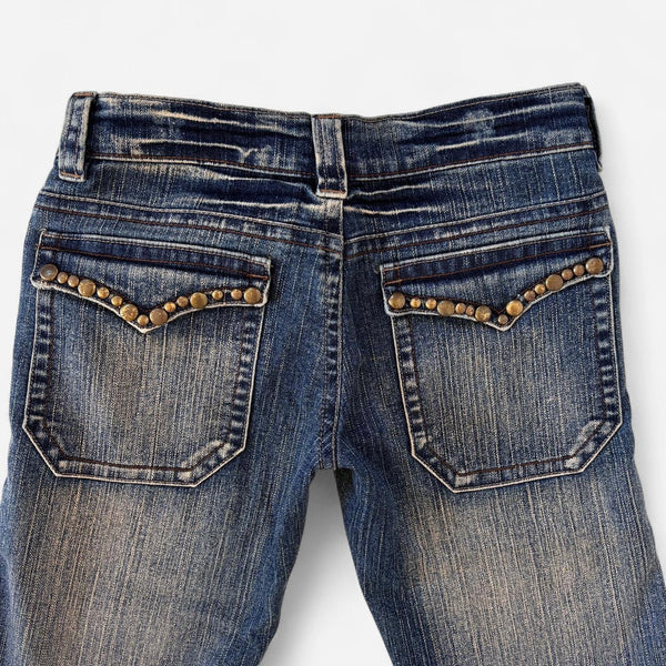 Y2K Studded Bootcut Jeans (XXS)