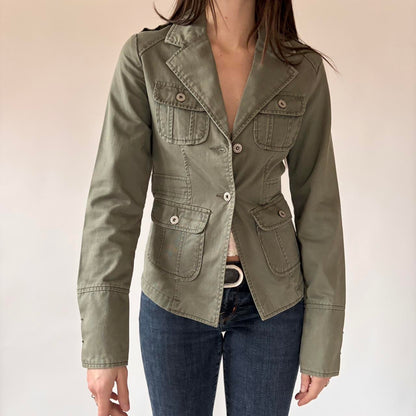Y2K Military Style Cargo Jacket (S)