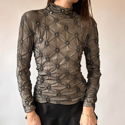 90s Mesh Mockneck Top (M/L)