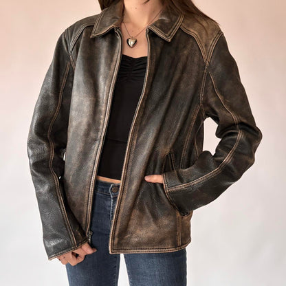 Wilson’s Distressed Genuine Leather Jacket (S/M)
