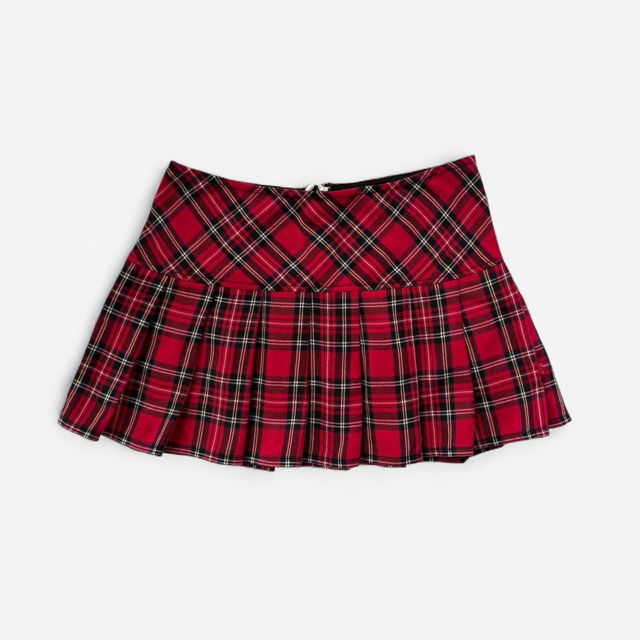 Y2K Pleated Plaid Mini Skirt (S)