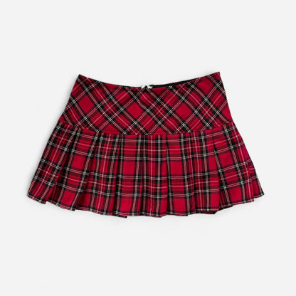 Y2K Pleated Plaid Mini Skirt (S)