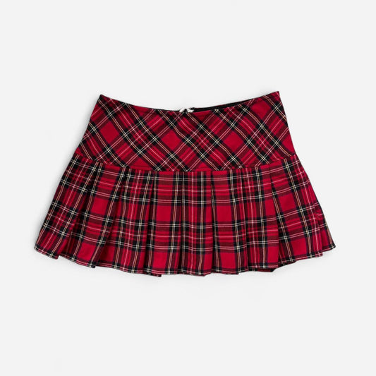 Y2K Pleated Plaid Mini Skirt (S)