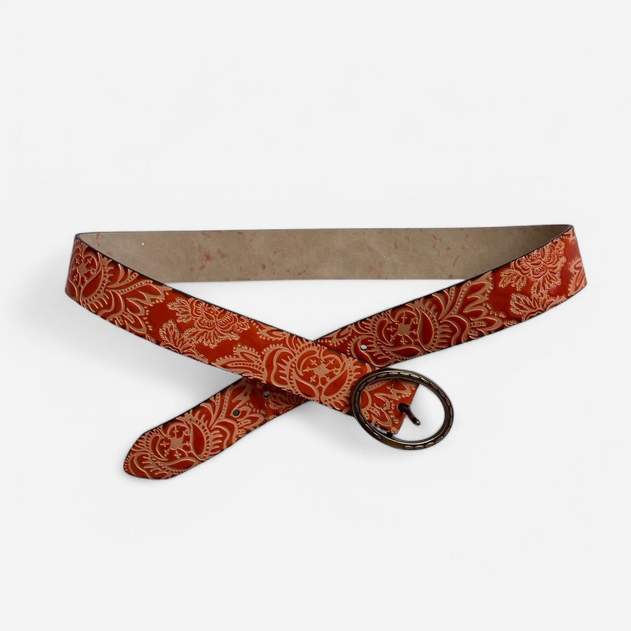 2000s Embossed Leather Belt (M)