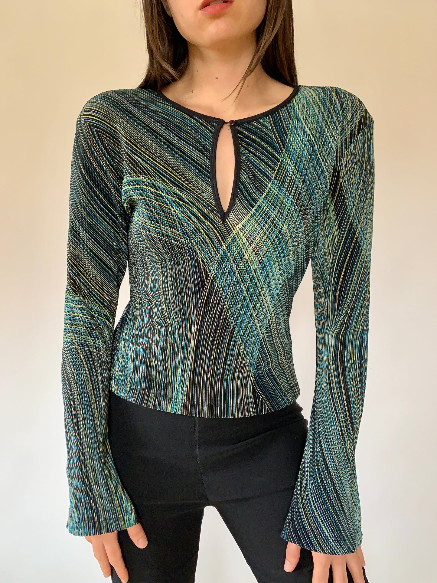 Y2K Geometric Blouse - Medium