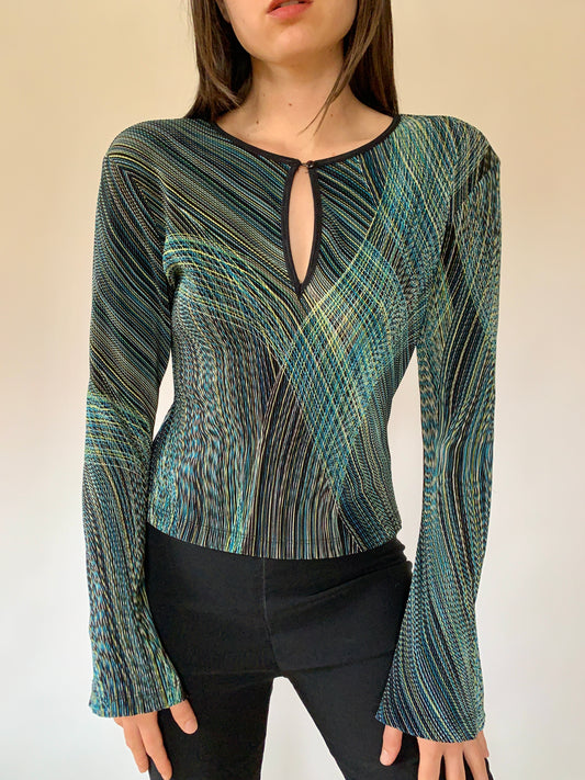 Y2K Geometric Blouse - Medium