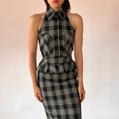 Bebe Plaid Corpcore Dress (S)