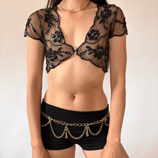 Deadstock Y2K Betsey Johnson Beaded Top (XS/S)