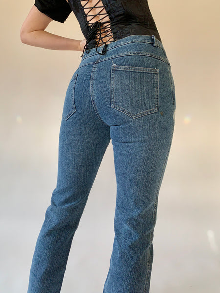 Custom Y2K Painted Jeans - Small