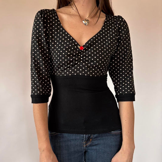 Contemporary Polka Dot Rosette Top (M)